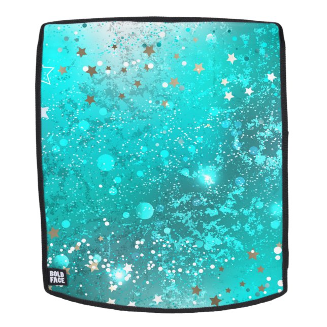 Mint Turquoise Foil Background Backpack (Removable Face)
