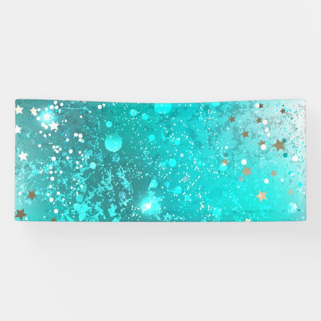Mint Turquoise Foil Background Banner (Horizontal)