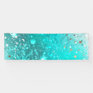 Mint Turquoise Foil Background Banner