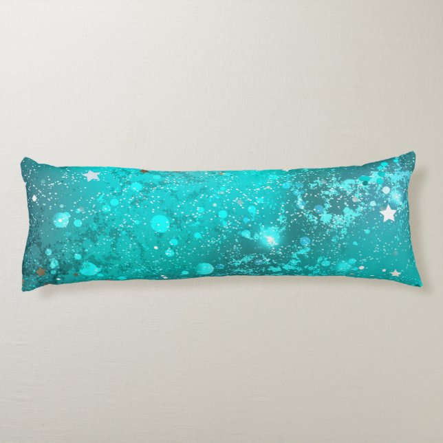 Mint Turquoise Foil Background Body Pillow (Back)
