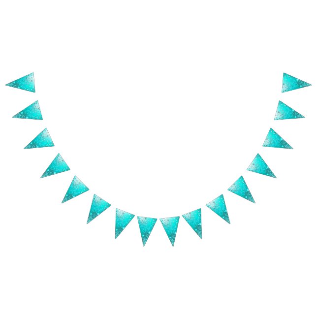 Mint Turquoise Foil Background Bunting Flags (All)