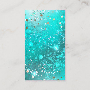 Mint Turquoise Foil Background Calling Card