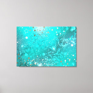 Mint Turquoise Foil Background Canvas Print