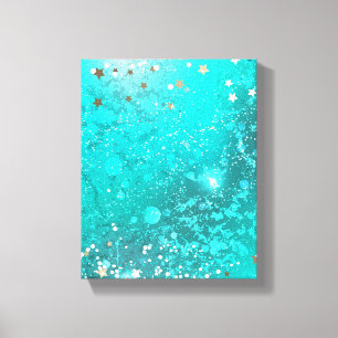 Mint Turquoise Foil Background Canvas Print