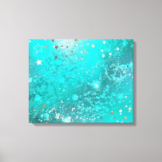 Mint Turquoise Foil Background Canvas Print (Front)