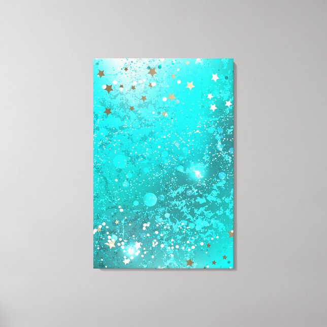 Mint Turquoise Foil Background Canvas Print (Front)