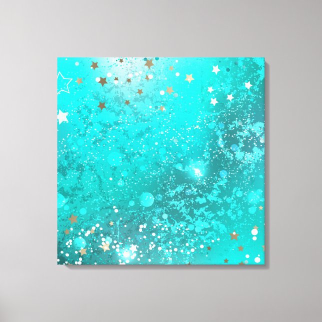 Mint Turquoise Foil Background Canvas Print (Front)