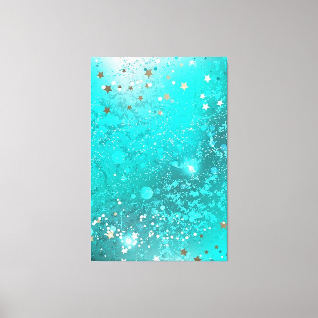 Mint Turquoise Foil Background Canvas Print (Front)