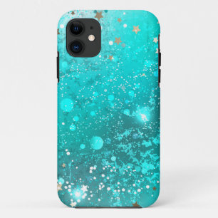 Mint Turquoise Foil Background iPhone 11 Case