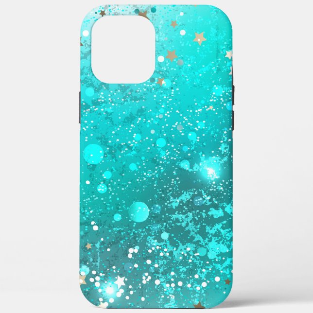 Mint Turquoise Foil Background Case-Mate iPhone Case (Back)