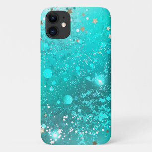 Mint Turquoise Foil Background iPhone 11 Case