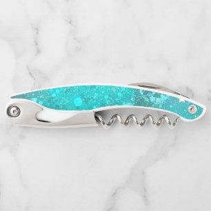 Mint Turquoise Foil Background Corkscrew