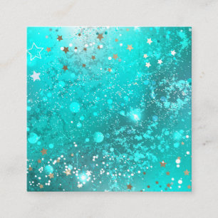 Mint Turquoise Foil Background Enclosure Card