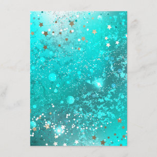 Mint Turquoise Foil Background Enclosure Card