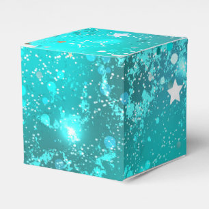 Mint Turquoise Foil Background Favor Box