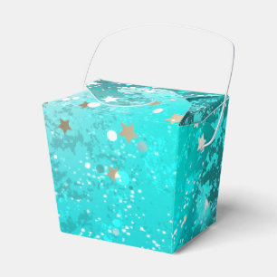 Mint Turquoise Foil Background Favor Box