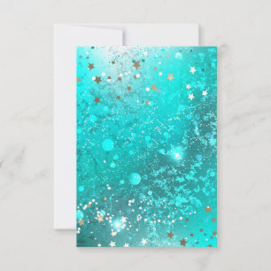 Mint Turquoise Foil Background Invitation