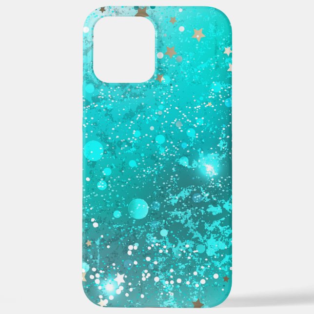 Mint Turquoise Foil Background iPhone Case (Back)