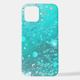 Mint Turquoise Foil Background iPhone 12 Case