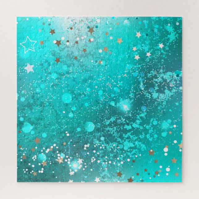 Mint Turquoise Foil Background Jigsaw Puzzle (Vertical)