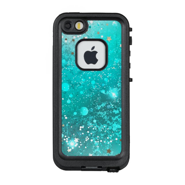 Mint Turquoise Foil Background LifeProof iPhone Case (Back)