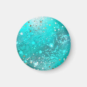 Mint Turquoise Foil Background Magnet
