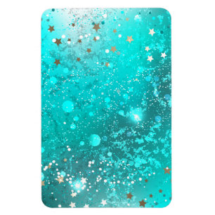 Mint Turquoise Foil Background Magnet
