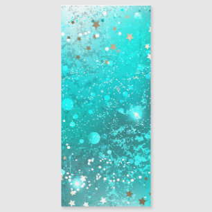 Mint Turquoise Foil Background Magnetic Invitation