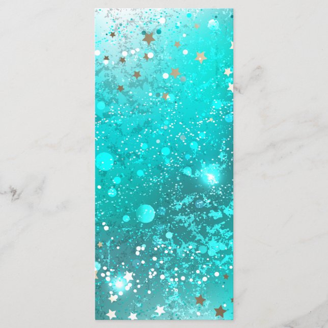 Mint Turquoise Foil Background Menu (Front)