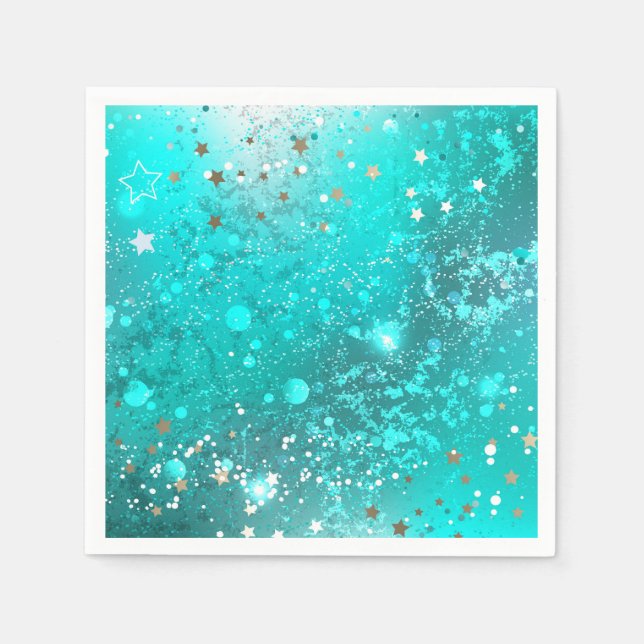 Mint Turquoise Foil Background Napkin (Front)