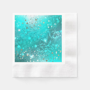 Mint Turquoise Foil Background Napkin