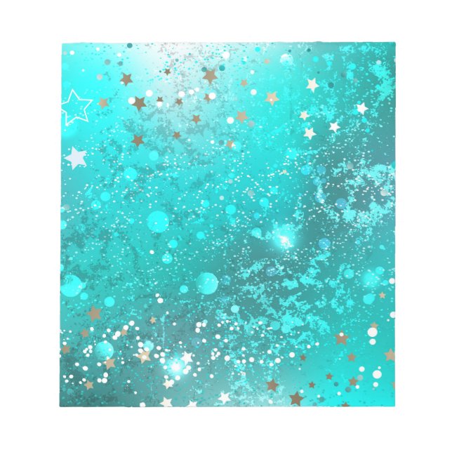 Mint Turquoise Foil Background Notepad (Front)