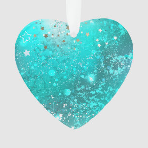 Mint Turquoise Foil Background Ornament