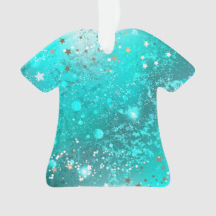 Mint Turquoise Foil Background Ornament
