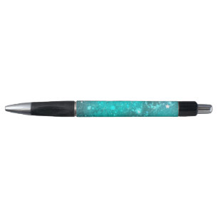 Mint Turquoise Foil Background Pen