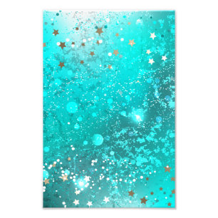 Mint Turquoise Foil Background Photo Print
