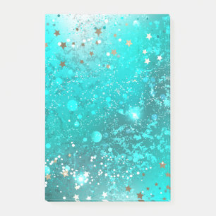 Mint Turquoise Foil Background Post-it Notes