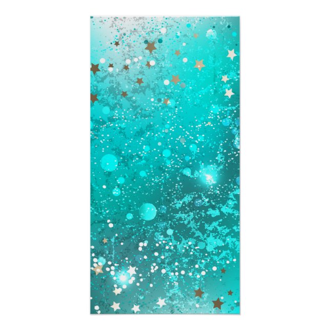 Mint Turquoise Foil Background Poster (Front)