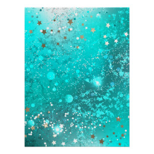Mint Turquoise Foil Background Poster