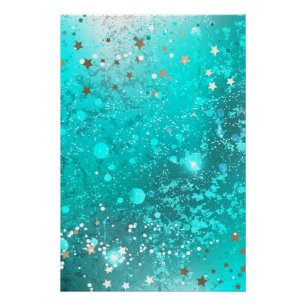 Mint Turquoise Foil Background Poster