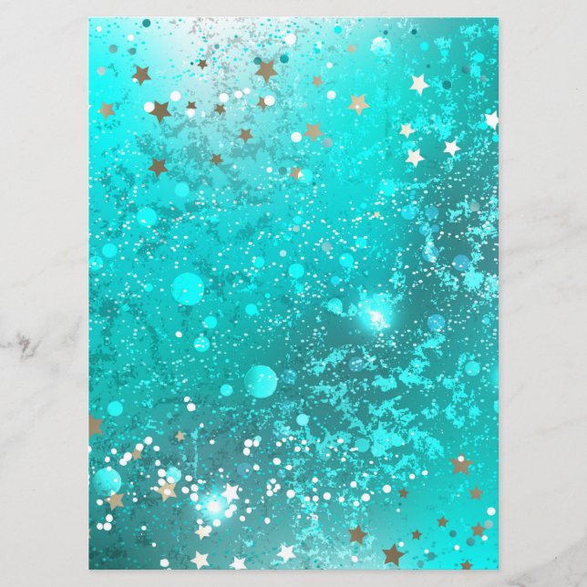 Mint Turquoise Foil Background Program (Front)