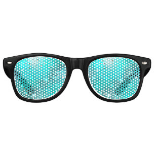 Mint Turquoise Foil Background Retro Sunglasses