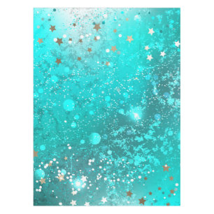 Mint Turquoise Foil Background Tablecloth