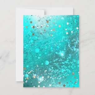 Mint Turquoise Foil Background Thank You Card