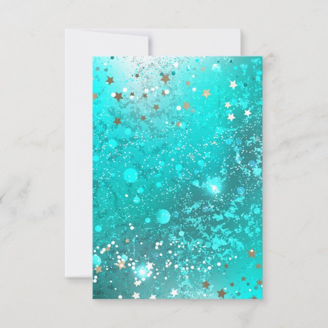 Mint Turquoise Foil Background Thank You Card (Front)