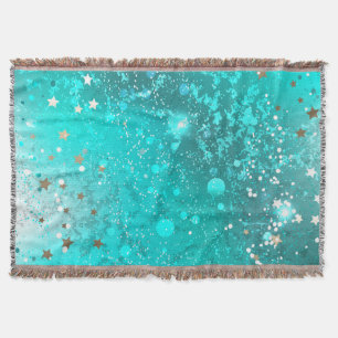 Mint Turquoise Foil Background Throw Blanket