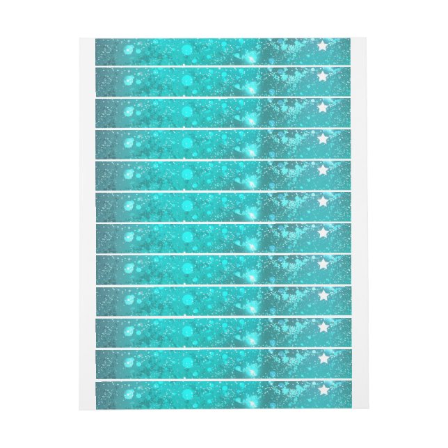 Mint Turquoise Foil Background Wrap Around Label (Sheet)