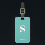 Mint Turquoise Green Monogram Stylish Typewriter L Luggage Tag<br><div class="desc">Modern Mint Turquoise Green Monogram Stylish Typewriter Luggage Tag for your travels and vacation,  customize this stylish bag tag it with your own initial monogram and name.</div>
