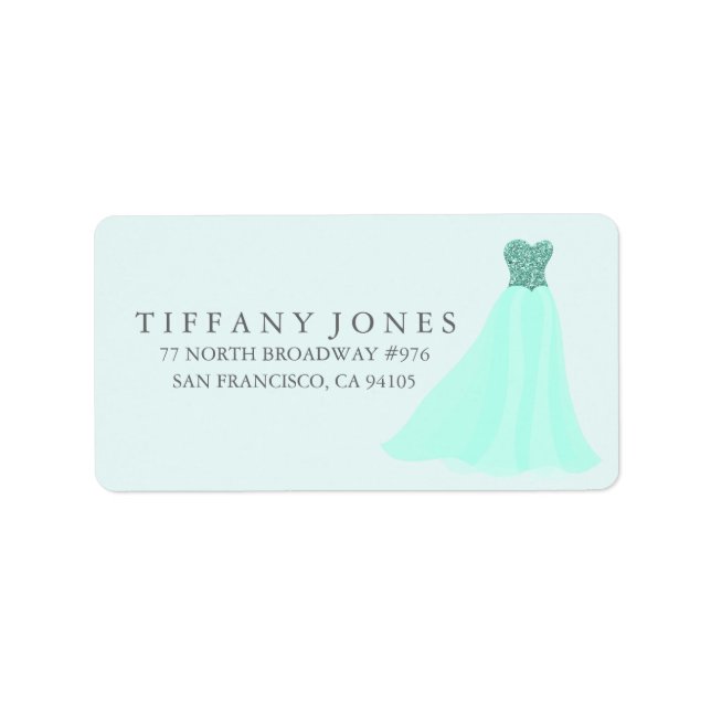 Mint Turquoise Parties scintillant robe Étiquette  (Devant)