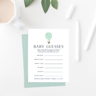 Mint   Up in the Air Baby Shower Guessing Game